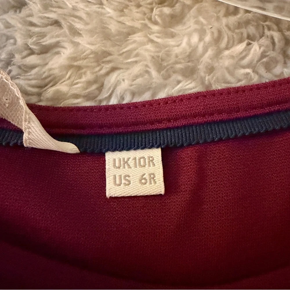 Boden Burgundy Dress with Belt - Picture 7 of 12